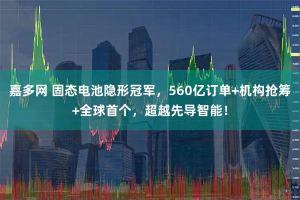 嘉多网 固态电池隐形冠军，560亿订单+机构抢筹+全球首个，超越先导智能！